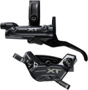 Freno de disco Shimano Deore XT BR-M8220 BL-M8200 Maneta (izquierda/delantera) Montaje en poste Pinza de 4 pistones SM-BH90-SBM Aleta de manguera Pastillas metálicas NEGRO