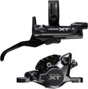 Maneta de freno de disco Shimano Deore XT M8200 (derecha/trasera), montaje en poste, pinza de 2 pistones, SM-BH90-SBM, aleta de manguera, pastillas de metal, color negro