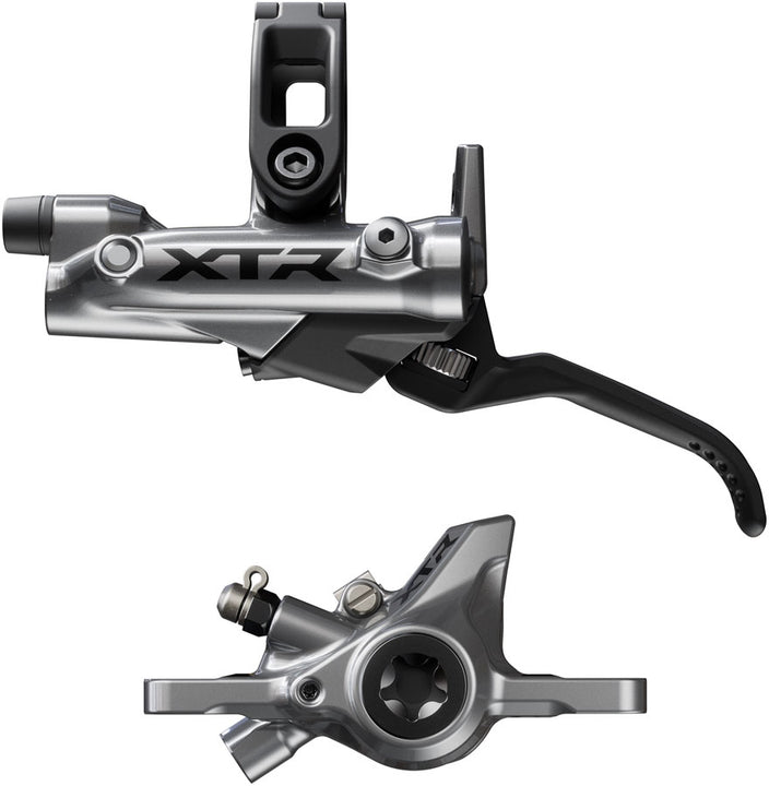 Freno de disco Shimano XTR BR-M9200 BL-M9220 Maneta (izquierda/delantera) Montaje en poste Pinza de 2 pistones Manguera SM-BH90-SS Pastillas metálicas Gris