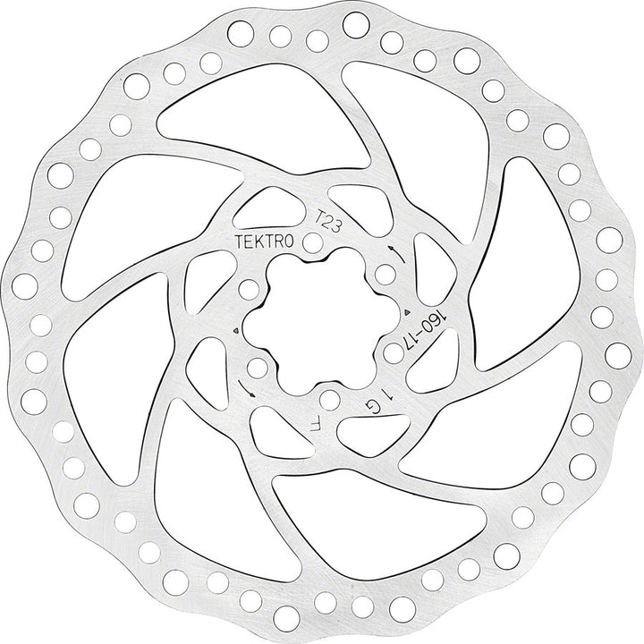 Tektro TR-17 Disc Brake Rotor - 160mm 6-Bolt 2.3mm Thickness Silver