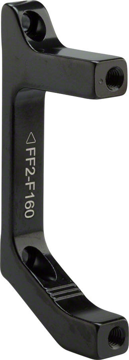Adaptador de freno de disco TRP FF2: horquilla de montaje plano delantero a pinza de montaje posterior para rotores de 160 mm. Incluye dos pernos M5 x 17 mm.