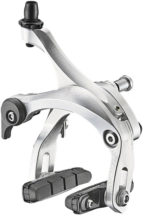Pinza de freno de carretera Tektro R526 - Delantera, doble pivote, alcance de 39-54 mm, color plateado