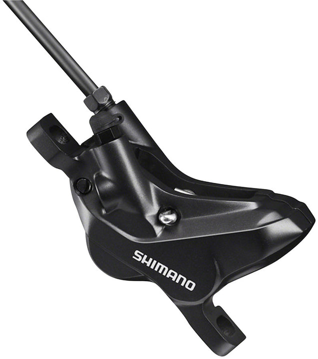 Pinza de freno de disco Shimano BR-MT420 (delantera y trasera, montaje en poste, hidráulica, incluye pastillas de resina, color negro)