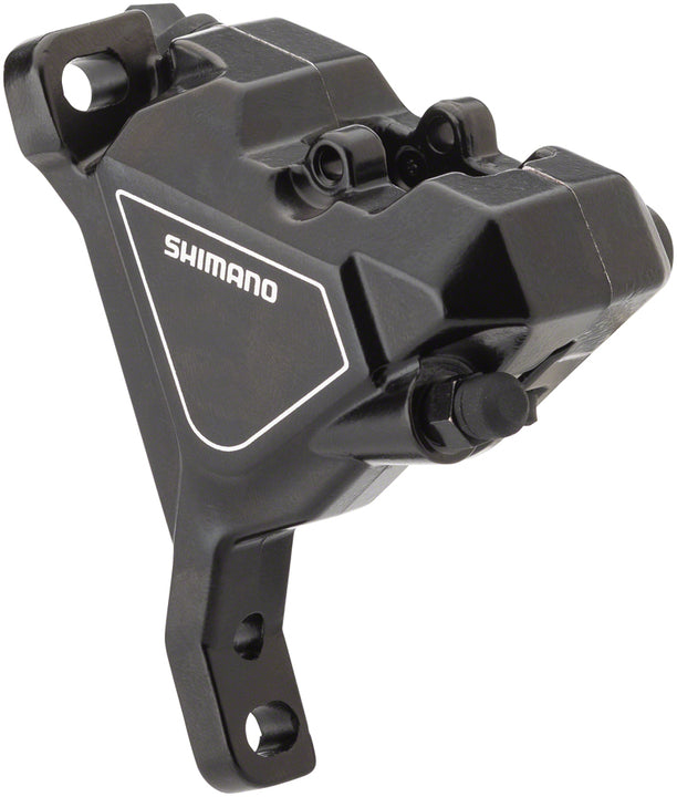 Pinza de freno de disco hidráulico de montaje plano delantero Shimano Altus BR-UR300 con pastillas de resina y aletas negras