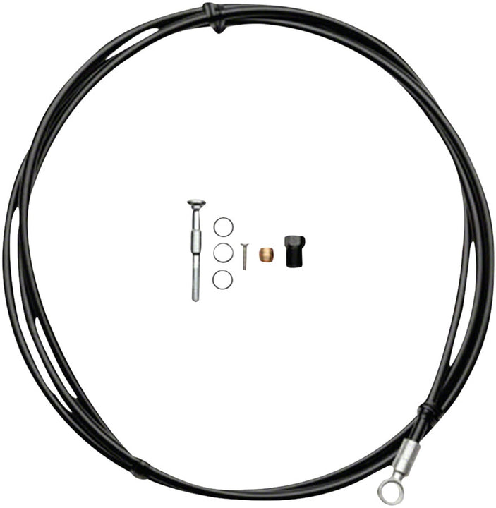 Kit de latiguillos de freno de disco de alta presión Shimano SM-BH90-SB - Conector de pinza banjo plateado normal, 2000 mm, negro
