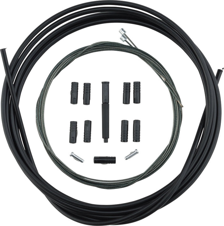 Juego de cable y funda para desviador Shimano MTB Optislick, color negro