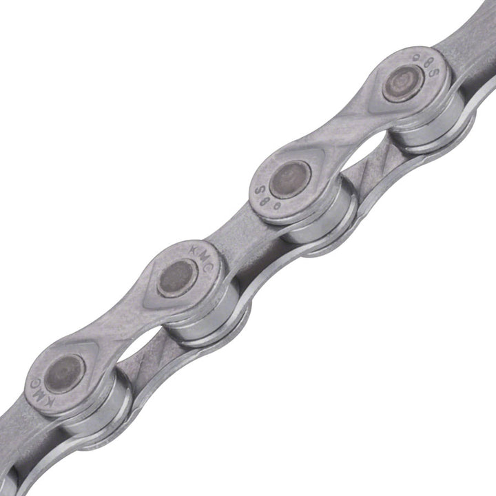 Cadena para bicicleta eléctrica KMC e8 EPT de 8 velocidades y 122 eslabones, color gris