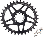 Plato elíptico de montaje directo Wolf Tooth - 32 dientes SRAM Direct Mount Drop-Stop B para bielas SRAM de 8 tornillos, desplazamiento de 0 mm, negro