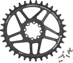 Plato elíptico de montaje directo Wolf Tooth - 34 dientes SRAM Direct Mount Drop-Stop B para bielas SRAM de 8 tornillos, desplazamiento de 0 mm, negro
