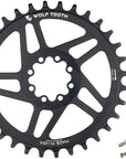 Plato Wolf Tooth de montaje directo - 34 dientes SRAM de montaje directo Drop-Stop B para bielas SRAM de 8 tornillos, desplazamiento de 0 mm, negro