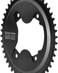 Plato elíptico Wolf Tooth Aero 110 BCD asimétrico - 46 dientes, 110 BCD asimétrico, 4 tornillos, Drop-Stop ST para Shimano GRX Serie 800, negro