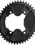 Plato elíptico Wolf Tooth Aero 110 BCD asimétrico - 46 dientes, 110 BCD asimétrico, 4 tornillos, Drop-Stop ST para Shimano GRX Serie 800, negro