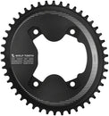 Plato elíptico Wolf Tooth Aero 110 BCD asimétrico - 46 dientes, 110 BCD asimétrico, 4 tornillos, Drop-Stop ST para Shimano GRX Serie 800, negro