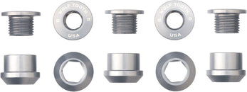 Juego de 1 perno para plato Wolf Tooth - Juego de 5 tornillos hexagonales dobles de 6 mm, plata bruta
