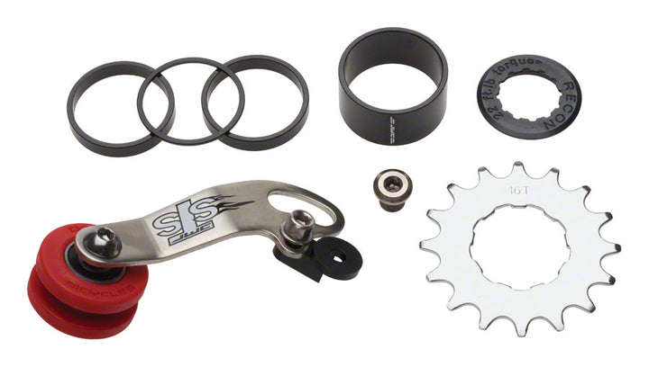 Kit combinado de tensor de cadena y espaciador de cassette DMR STS de acero inoxidable plateado