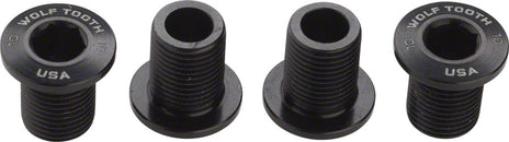 Juego de tornillos para plato Wolf Tooth de 104 x 30 dientes, 10 mm de largo, 4 piezas, color negro