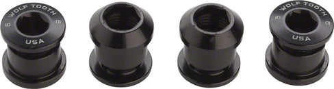 Juego de 1 perno para plato Wolf Tooth - Juego de 4 tornillos hexagonales dobles de 6 mm, color negro