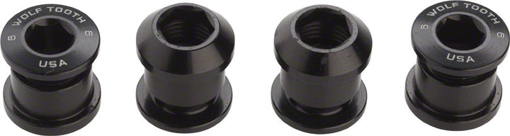 Juego de 1 perno para plato Wolf Tooth - Juego de 4 tornillos hexagonales dobles de 6 mm, color negro