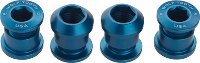 Juego de 1 perno para plato Wolf Tooth - Juego de 4 tornillos hexagonales dobles de 6 mm, color azul
