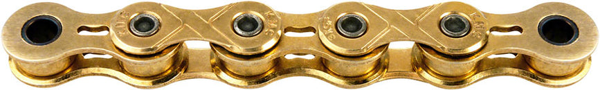 Cadena para bicicleta eléctrica KMC e101 - Una velocidad, 1/2" x 1/8", 112 eslabones, color dorado