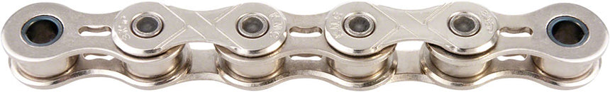 Cadena para bicicleta eléctrica KMC e101 - Velocidad única, 1/2" x 1/8", 112 eslabones, color plata