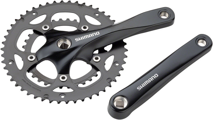 Juego de bielas Shimano Claris FC-RS200 - 170 mm, 8 velocidades, 50/34 dientes, eje cuadrado de 110 BCD, interfaz JIS, color negro