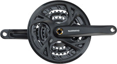 Juego de bielas Shimano Altus FC-M371 (170 mm, 9 velocidades, 48/36/26 dientes, cono cuadrado remachado, interfaz de eje JIS, negro)