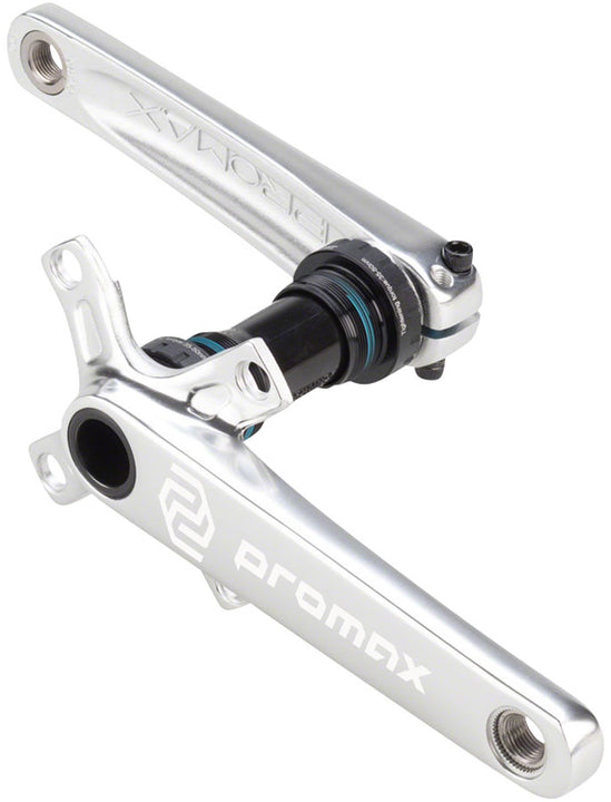 Juego de bielas Promax CF-2 (160 mm, eje de 24 mm, 2 piezas, 68 mm, pedalier inglés incluido), color plateado