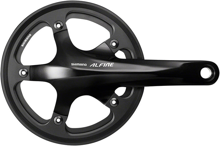 Juego de bielas Shimano Alfine FC-S501 - 170 mm, 8/9 velocidades, 130BCD, 39 dientes, eje hueco de 24 mm, incluye pedalier BSA (negro)