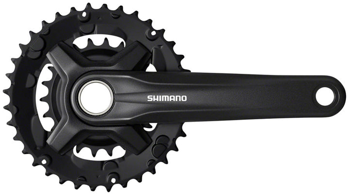 Juego de bielas Shimano FC-MT210-2 - 175 mm, 9 velocidades, 46/30 dientes, cadena de 48,8 mm, remachada, color negro