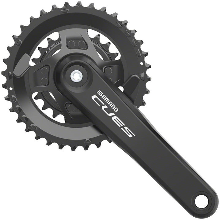 Juego de bielas Shimano CUES FC-U4000-2 - 175 mm, 9/10/11 velocidades, eje cuadrado remachado de 36/22 dientes, interfaz JIS, color negro