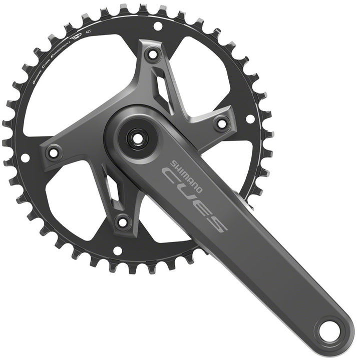 Juego de bielas Shimano CUES FC-U6000-1 - 170 mm, 9/10/11 velocidades, 42 dientes, asimétrico, 110 BCD, Hollowtech II, negro