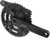 Juego de bielas Shimano FC-MT210-3 - 170 mm, 9 velocidades, 40/30/22 dientes, remachado, línea de cadena de 50 mm, color negro