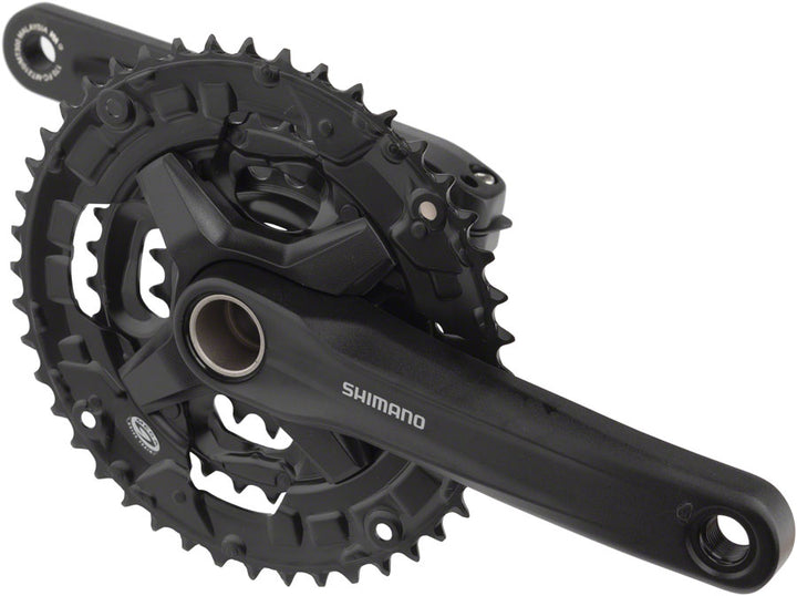 Juego de bielas Shimano FC-MT210-3 - 175 mm, 9 velocidades, 44/32/22 dientes, remachado, línea de cadena de 50 mm, color negro