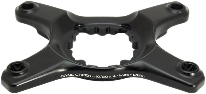 Araña de plato Cane Creek eeWings - 4 tornillos 110 80 BCD asimétrico CC Tipo de montaje de 3 tornillos Shimano GRX Sistema 1x 2x Solo BLK