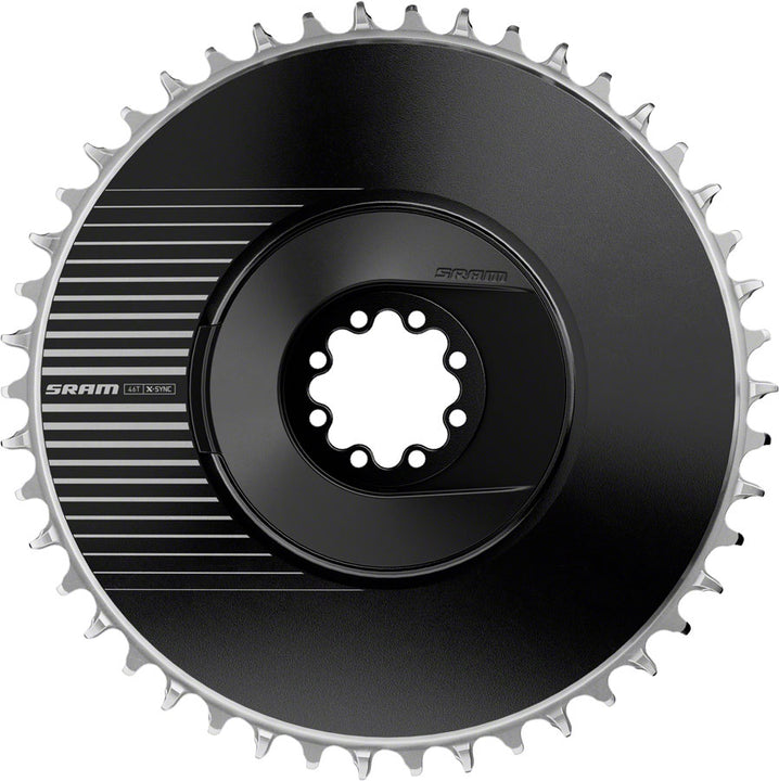 Plato SRAM RED Aero X-Sync de montaje directo - 46 dientes, 12 velocidades, 8 tornillos, montaje directo, 6,5 mm de desplazamiento, negro E1