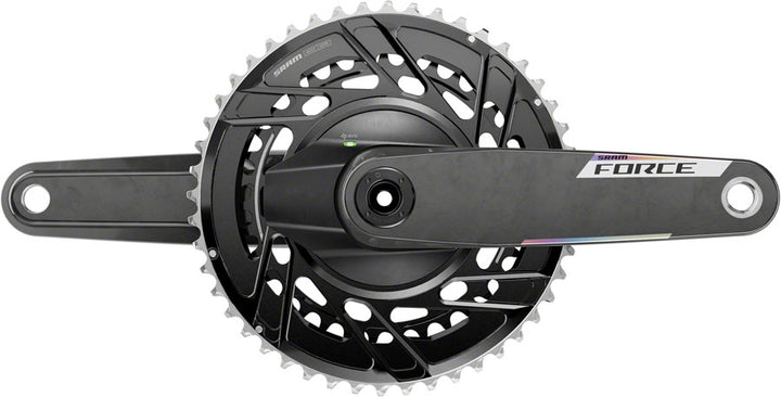 Juego de bielas SRAM Force AXS con medidor de potencia, 160 mm, 12 velocidades, 48/35 dientes, rosca, 8 tornillos, PM Spider, eje DUB, carbono E1