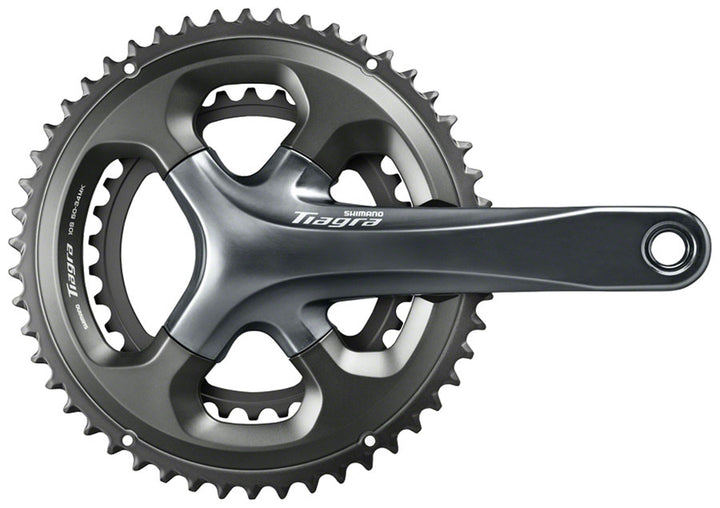 Juego de bielas Shimano Tiagra FC-4700 - 165 mm, 10 velocidades, 48/34 dientes, 110 BCD asimétrico, interfaz de eje Hollowtech II, color gris