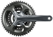 Juego de bielas Shimano Tiagra FC-4703 - 165 mm, 10 velocidades, 50/39/30 dientes, 110/74 BCD asimétrico, interfaz de eje Hollowtech II, color gris