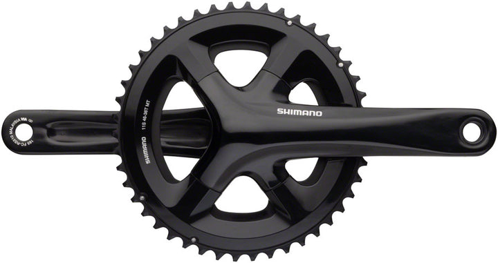 Juego de bielas Shimano RS510 - 175 mm, 11 velocidades, 46/36 dientes, 110 BCD, eje Hollowtech II, interfaz BLK