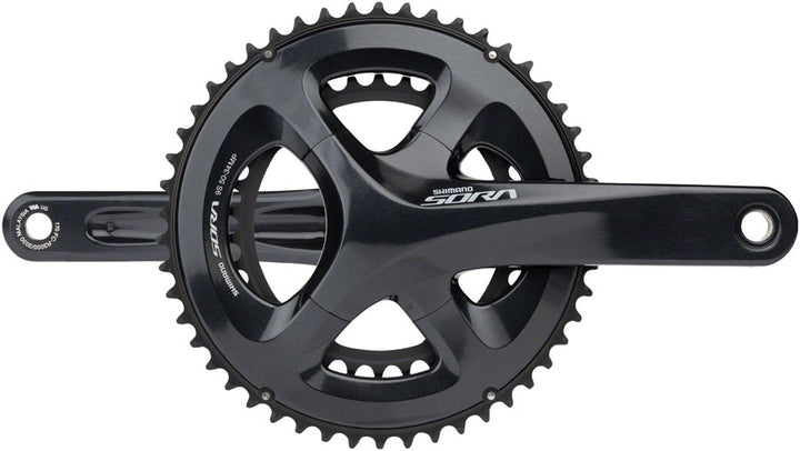 Juego de bielas Shimano Sora FC-R3000 - 175 mm, 9 velocidades, 50/34 dientes, 110 BCD asimétrico, interfaz de eje Hollowtech II, gris