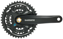 Juego de bielas Shimano Altus FC-M311 - 175 mm, 7/8 velocidades, 42/32/22 dientes, cono cuadrado remachado, interfaz de eje JIS, negro