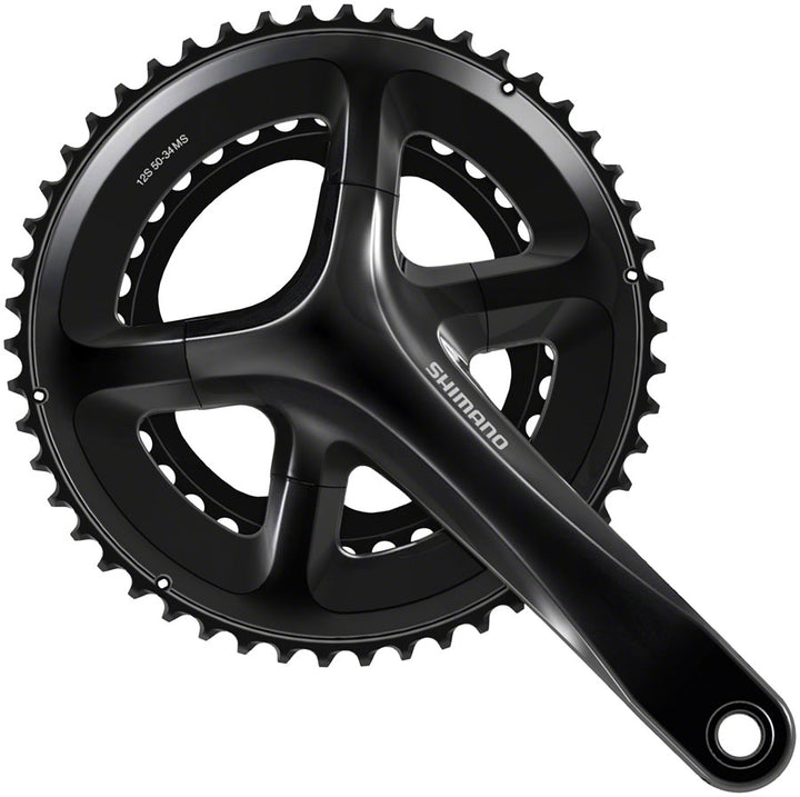 Juego de bielas Shimano 105 FC-RS520 - 165 mm, 12 velocidades, 50/34 dientes, 110 BCD asimétrico, interfaz de eje Hollowtech II, negro