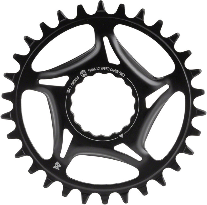 Plato de acero RaceFace Narrow Wide Direct Mount CINCH - Shimano 12 velocidades requiere cadena compatible con Hyperglide+ 30t BLK