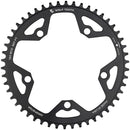 Plato Wolf Tooth para ciclocross de carretera (130 BCD) - 52 dientes, 130 BCD, 5 tornillos, tope abatible, 10/11/12 velocidades, compatible con Eagle Flattop, negro