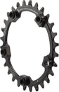 Plato Wolf Tooth 94 BCD - 28 dientes, 94 BCD, 5 tornillos, tope de caída, negro