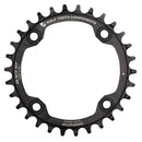 Plato Wolf Tooth 96 BCD simétrico - 32 dientes, 96 BCD, 4 tornillos, tope de caída para bielas Shimano (negro)