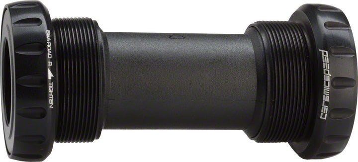 Pedalier de carretera CeramicSpeed ​​BSA - Rosca inglesa, eje de 68 mm y 24 mm, pistas revestidas, color negro