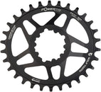 Plato elíptico de montaje directo Wolf Tooth - 30 dientes, SRAM Direct Mount Drop-Stop A para bielas SRAM BB30 de eje corto, desplazamiento de 0 mm, color negro