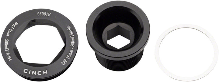 Juego de pernos de cigüeñal y extractor RaceFace CINCH - M18x15 Negro brillante